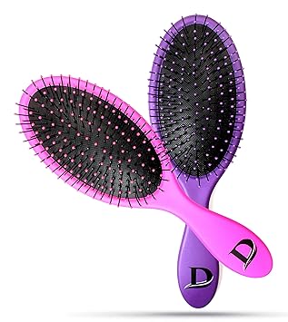 Amazon Com Dtang Hair Brush 2 Pack Metallic Pink Purple Best