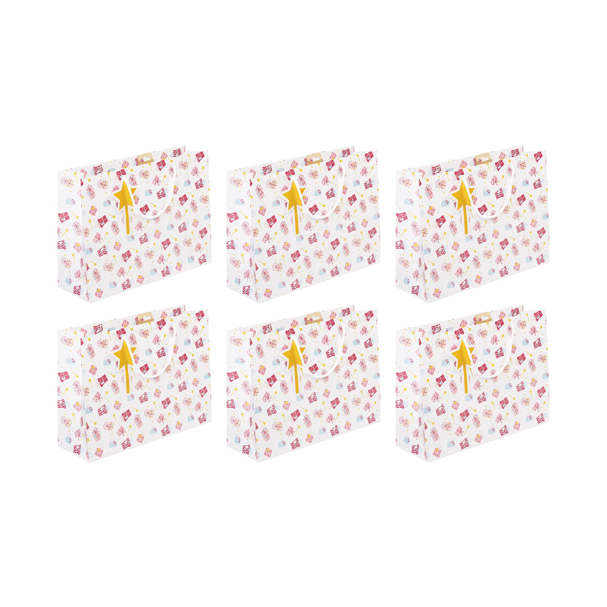 Clairefontaine 32469-6Cpack - A Set of 6 Gift Bags Excellia- Shopping - 37,3x11,8x27,5 cm - 210g - Design : Magic - Gift wrapping, ideal for games, Puzzles