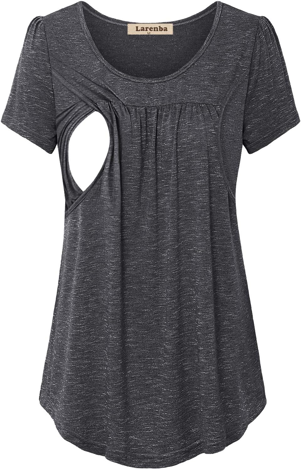 Larenba Women's Long Sleeve Double Layered Maternity Nursing Tops Breastfeeding