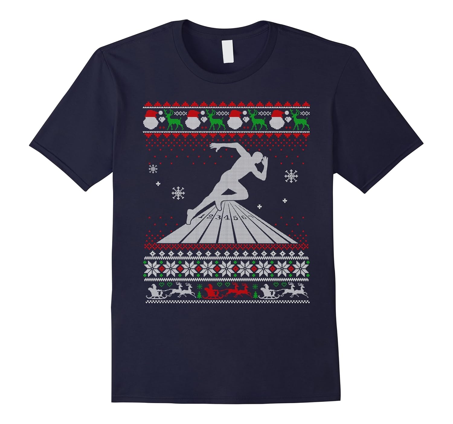 Cool Running Christmas Ugly Sweater Tshirt For Runner-ANZ