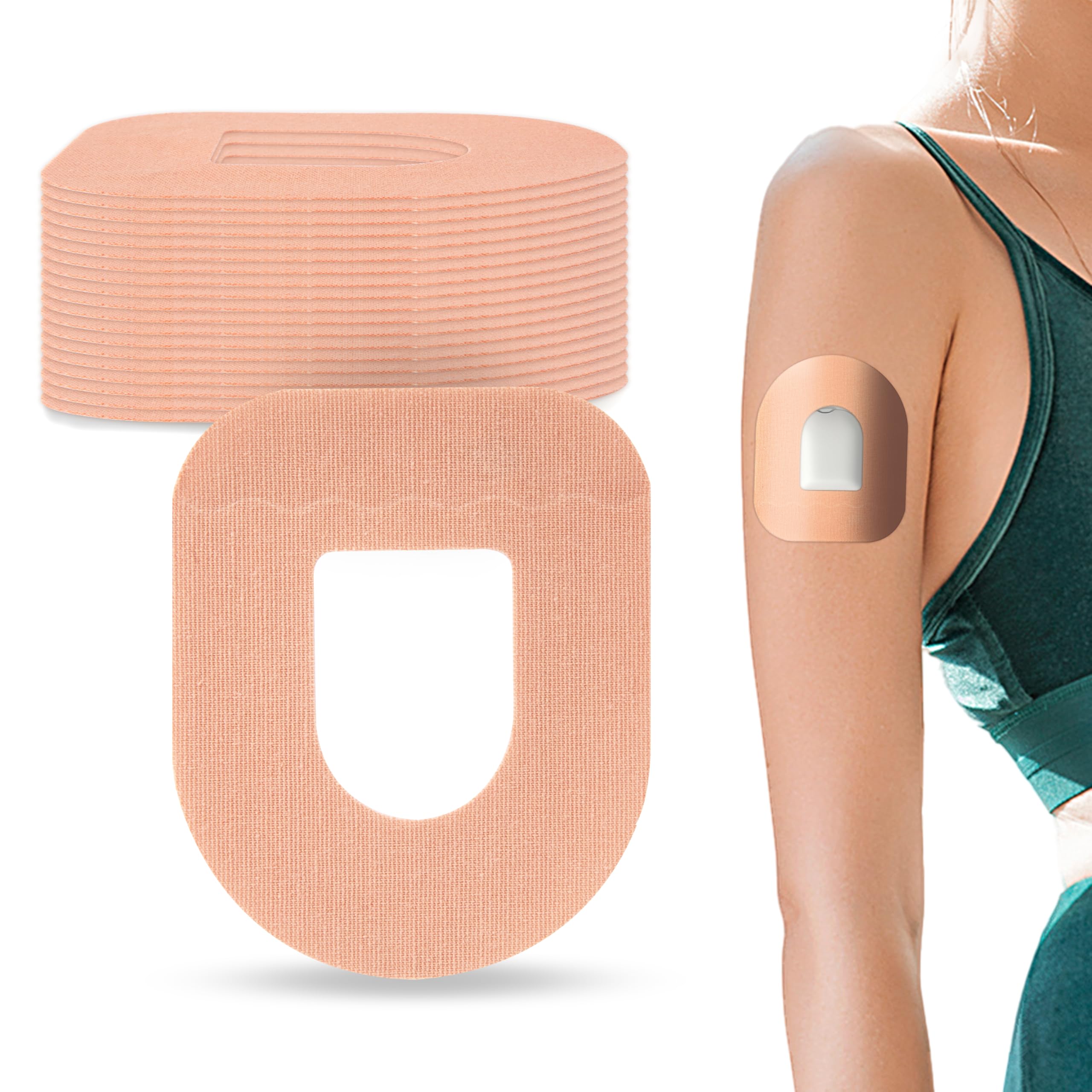 20 Packs Omnipod 5 Patches Waterproof - Omnipod 5 Cover, Glucose Monitor Patch, Omnipod 5 Overpatches YOUSHARES (Beige)