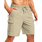 Pudolla Men's Hiking Cargo Shorts with 5 Pockets Lightweight 9" Outdoor Work Casual Shorts for Men Travel Fishing