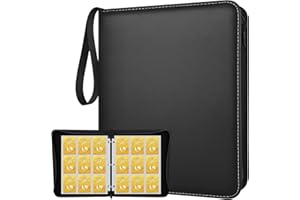 RJVW 9 Pockets Trading Card Binder with 900 Double-Sided Pockets, PU Zipper Top Loader Binder with 50 Removable Sleeves for Basketball Baseball Football Playing TCG Card