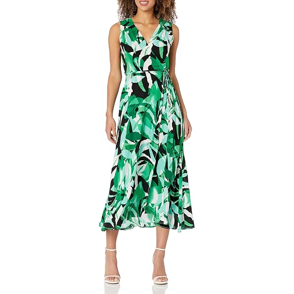Calvin Klein Womens Chiffon Belted Maxi Dress Green 2 at Amazon Women's  Clothing store
