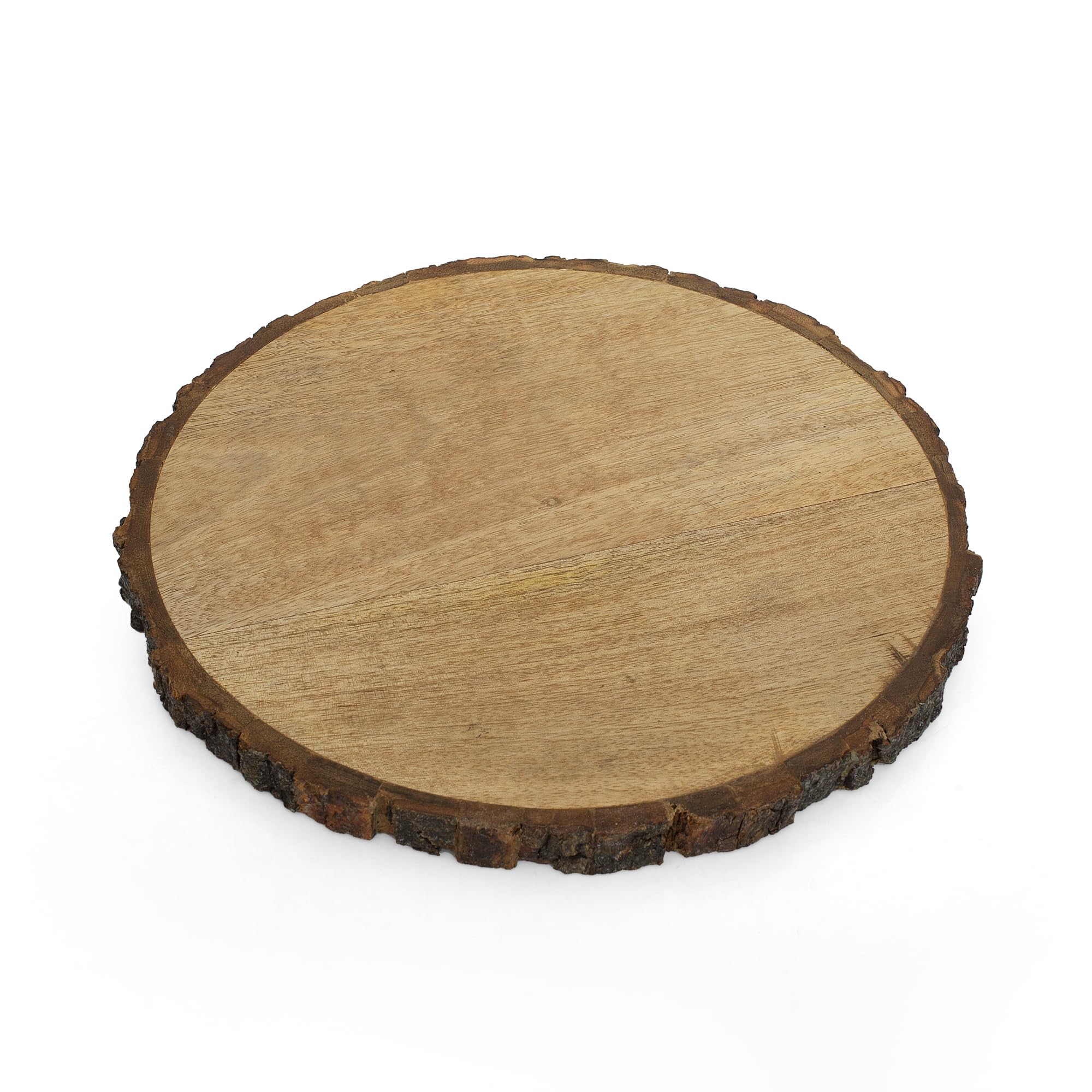 Photo 1 of Rustic 12 Inch Wooden Serving Tray with Natural Bark Edges – Charcuterie Board, Cheese Meat & Fruit Platter, Appetizer Plate, Decorative Wood Server for Parties, Kitchen Dining Home Decor, Round