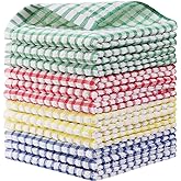 Egles 12 Packs Kitchen Dishcloths 12x12 Inches 100% Cotton Kitchen Dish Cloths for Washing Dishes Scrubbing Wash Cloths Dish Towels Sets (Mix Color)