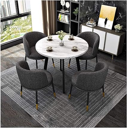 Amazon De Dyyd Buro Aufnahme Tisch Und Stuhl Set 4 Konferenzraum Sitzecke Korridor 80cm Runde Tisch