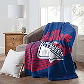 NORTHWEST Officially Licensed New York Rangers NHL Team Throw Blanket 60″×80″ – Oversized Licensed Microfiber Throw with Hockey Logos for Fans, Game Day Rooms & Cozy Living