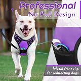 Eagloo Dog Harness Medium No Pull Front Back Clips Reflective Purple M view 3