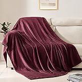 BEAUTEX Fleece Throw Blanket for Couch Sofa or Bed Throw Size, Soft Fuzzy Plush Blanket, Luxury Flannel Lap Blanket, Super Cozy and Comfy for All Seasons (Wine, 50" x 60")