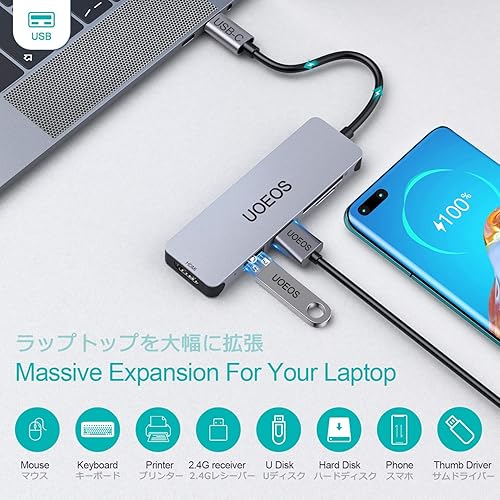 UOEOS C to Hdmi Hub,Compatible for Surface Pro, MacBook Air
