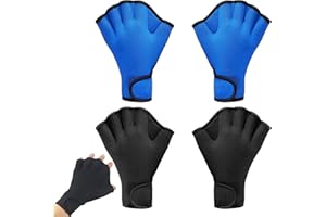 2 Pairs Swimming Gloves Swim Training Gloves Neoprene Gloves Webbed Fitness Water Resistance Training Gloves for Swimming Div