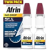 Afrin No Drip Night Nasal Mist Twin Pack, Non-Drowsy, Fast-Acting Decongestant for Restful Sleep with Chamomile Scent, Adults and Children 6 and Older, .5 fl oz (Pack of 2)