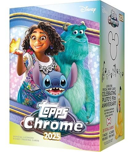 Amazon.com: 2025 Topps Chrome Disney Mega Box Sealed 15 Packs