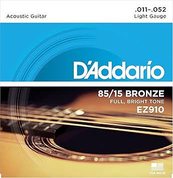 D'Addario Bronze Acoustic Guitar Strings_{.010-.050_Light Gauge}85/15 FULL BRIGHT TONE_Stainless Steel Material