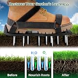 Ohuhu Lawn Aerator Shoes with Stainless Steel Shovel, Velcro Straps view 2