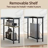 BEXEVUE L Shaped Gaming Desk 100x70 cm with Reversible Storage Shelves Black view 8