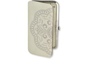 The Beadsmith Two Sided Magnetic Needle Case – Basic Elements – 6.25” x 3.25” x .75”, Snap Closure, One Side Printed with Needle Sizes – Keep Your Needles Organized and in One Place