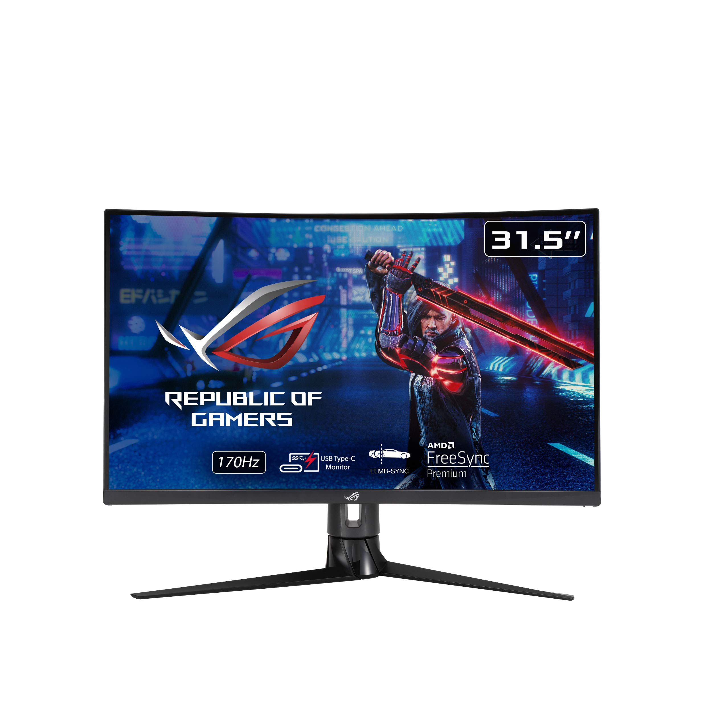 ASUS ROG Strix XG32VC Monitor Gaming Curvo – 31.5" WQHD (2560 x 1440), 170Hz* , 1ms MPRT, Extreme Low Motion Blur Sync, 125% sRGB, FreeSync Premium Pro, DisplayHDR™ 400, USB Type-C, KVM support