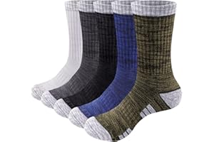 YUEDGE Men's Socks Moisture Wicking Athletic Cushioned Crew Socks Breathable Work Socks Thick Casual Cotton Sock For Men