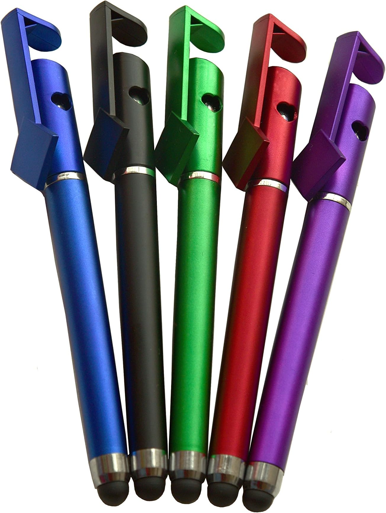 Capactive Stylus Touch Pens With Writing Pen and Holder -for All Capacitive Touch Screen Devices (Tablet PC, Playbook, Cell phones)- Red/Purple/Green/Blue/Black 5 color in one box
