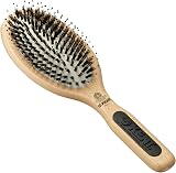 KENT PF01 Large Cushion Hairbrush Nylon Bristle Beechwood Smoothing Detangling view 1