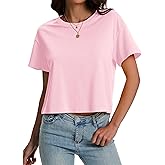 SMENG Women's Workout Crop Tops UPF50+ Cotton Soft Breathable Tshirt Loose Short Sleeve Yoga Athletic Shirt 2025