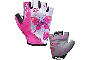 DuShow Women Half Finger Cycling Gloves,Gel Padded Anti-Slip Shock-Absorbing Mountain Road Bicycle Biking Bike Short Fingerless Gloves