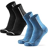 DANISH ENDURANCE Warm Cycling Socks, Merino Wool, Winter Cycling Socks, Thermal Bike Socks, Men & Women, 2-Pack