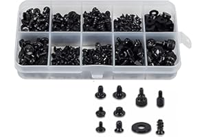 400PCS Computer Motherboard Screws Kit, 10 Assorted Size Replacement Electronic Screws Standoffs Assortment Kit for HDD, SSD,