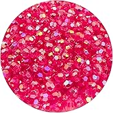 Mulutoo 1000 Pcs 6MM AB Color Crystal Acrylic Beads Round Faceted Crystal Plastic Bead Spacer Beads for Jewelry Making, Bracelets Necklaces Earrings Wind Chimes Suncatchers(402 - Pink AB)