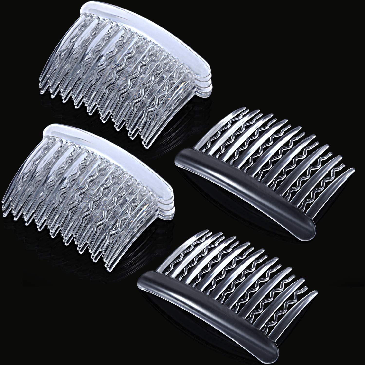 Gejoy 12 Pieces Plastic Teeth Hair Combs Tortoise Side Comb Hair Accessories for Fine Hair (Transparent) : Beauty