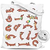 EJGFS Dachshund Canvas Tote Bag with Magnetic Buckle-Dachshund Gifts for Girls, Women, Lady-Wiener Lovers Gifts for Birthday, Mother's Day, Christmas,etc.(028)