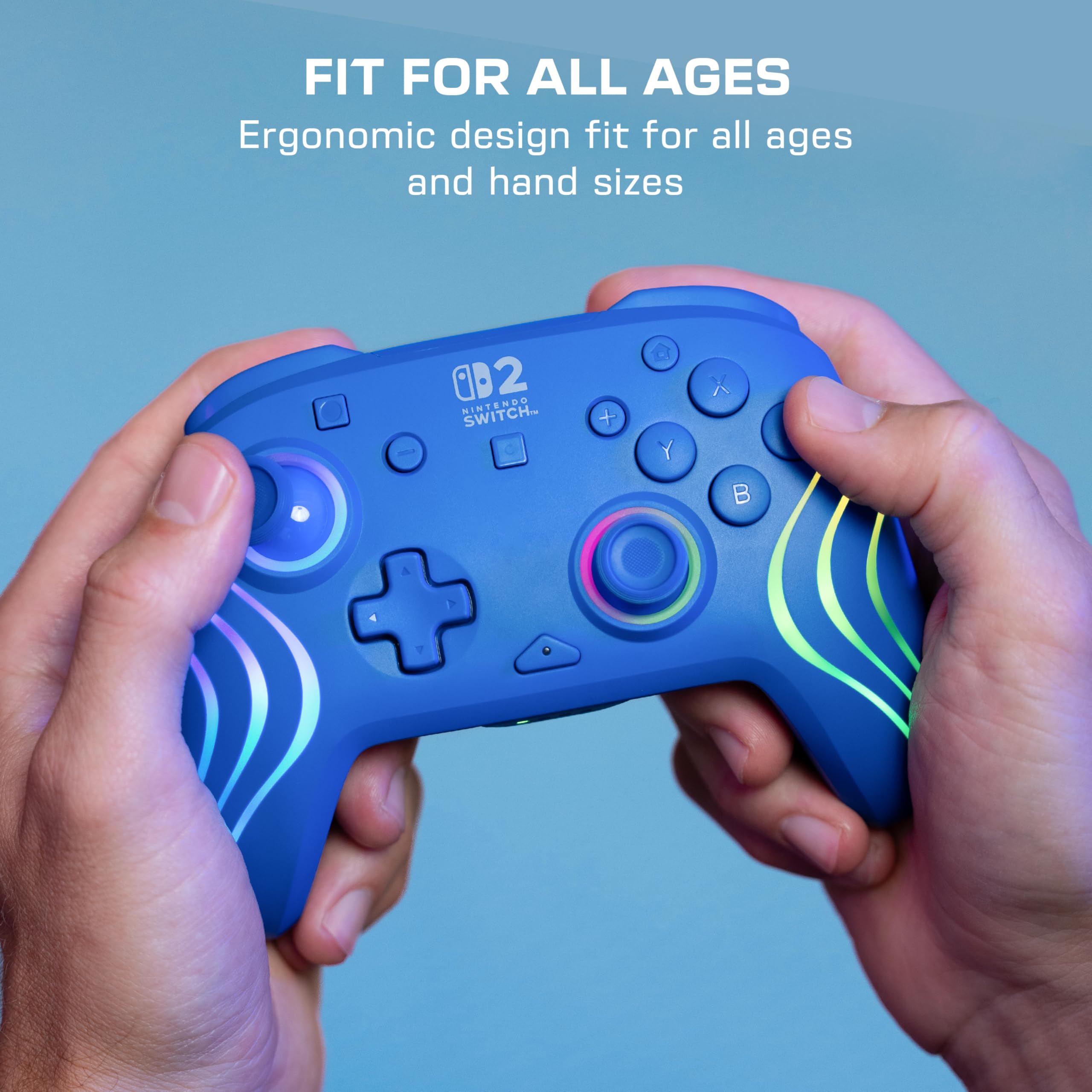 Turtle Beach Afterglow Wave Blau Kabelloser RGB-Gaming-Controller offiziell lizenziert für Nintendo Switch 2 6