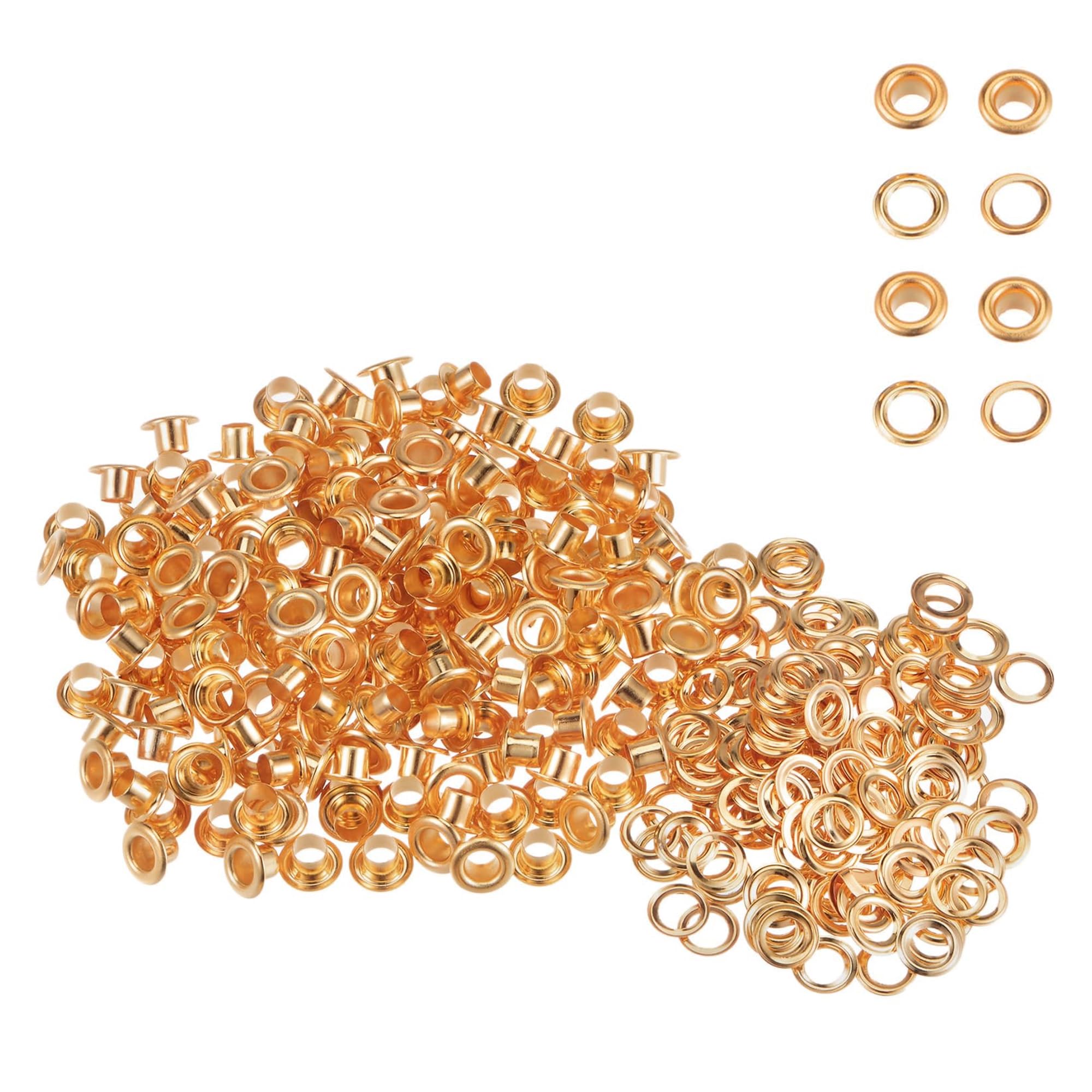 WedDecor 4mm Rose Gold Brass Eyelets Grommets with Washers for Clothing, Baby Dolls, Sewing, Bags, Scrapbook, Leather Work, DIY Projects and Rust Proof, 100pcs — image 1
