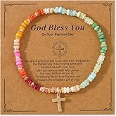 BXDA Gold Charm Rainbow Flat Natural Stone Beaded Stack Bracelets for Women, Golden Beads Stackable Strand Bracelet Fashion Jewelry Gift.