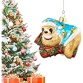 Hzyc Sloth Ornaments for Christmas Tree,Hand-Blown Glass Ornaments,Sloth Collection Hanging Ornament,Christmas Tree Decorations for Animal Lovers Holiday Party Home Gift
