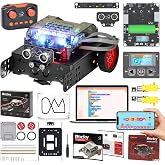 WhalesBot Rocky Coding Robot Car Kit for Kids 8-12 12-16, STEM Educational Engineering Toy, Scratch Python C Programming &amp; Remote Control, Science Gift for 8 9 10 11 12+ Year Old Boys Girls