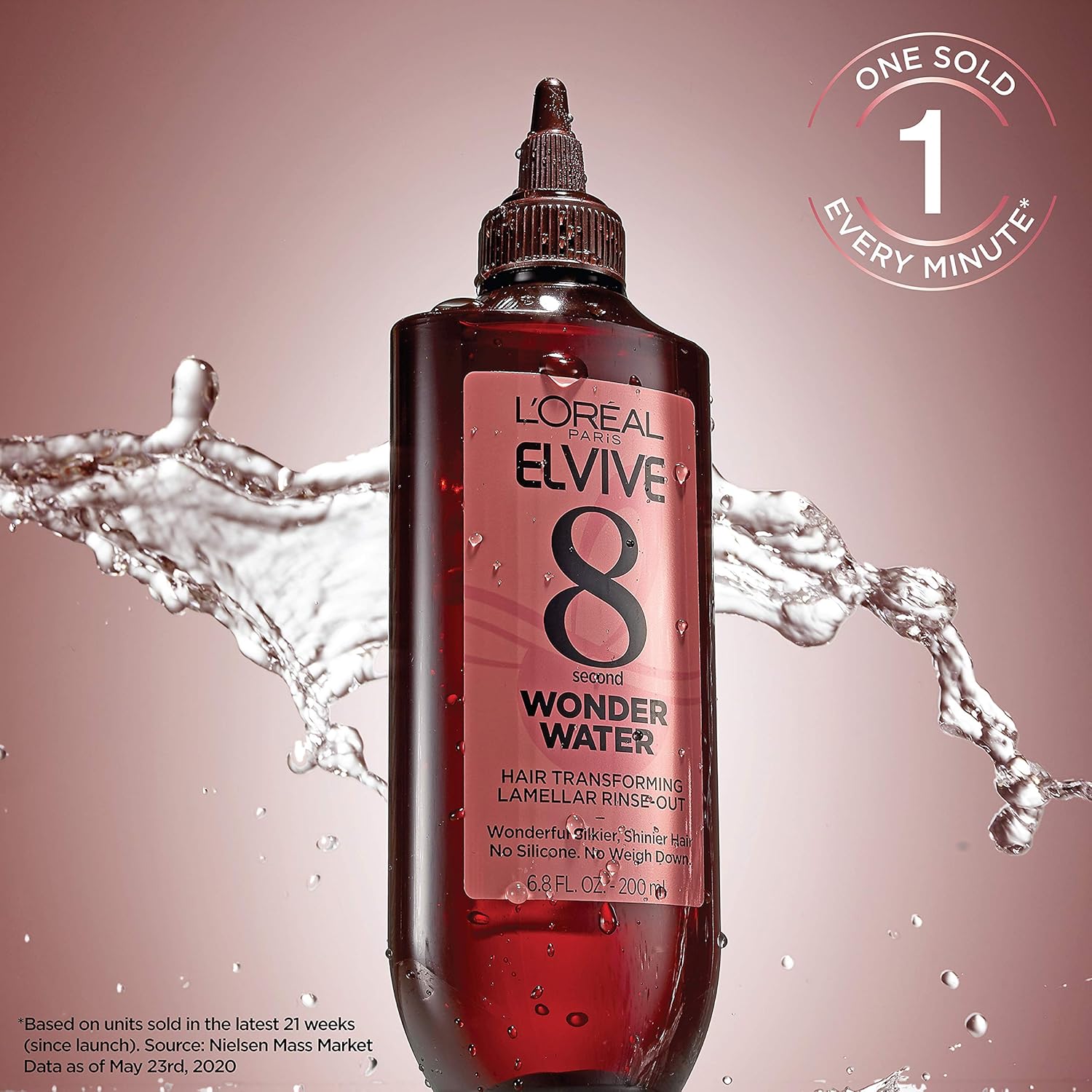 L’Oreal Paris Elvive 8 Second Wonder Water Lamellar, Rinse out Moisturizing Hair Treatment for Silky, Shiny Looking Hair, 6.8 FL. Oz : Beauty