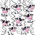 15Pcs Cow Birthday Party Decoration Cow Hanging Swirls for Farm Animal Theme Birthday Party Supplies