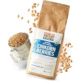 Grand Teton Ancient Grains - 100% Organic Einkorn Berries, Premium Food-Grade Farro Piccolo, For Milling into Flour, Baking, Pilafs, &amp; Soups, 5 lbs