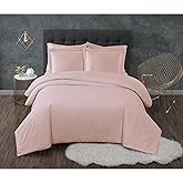 Truly Calm Duvet Set Blush Polyester 3-Piece Full/Queen Duvet Set, Solid Color for Men and Women, Oeko-TEX Certified Confidence