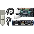 PreSonus Studio 24c 2x2 USB Type-C Audio/MIDI Interface and Studio One Artist Software kit with Condenser Microphone Shockmount, and XLR Cable