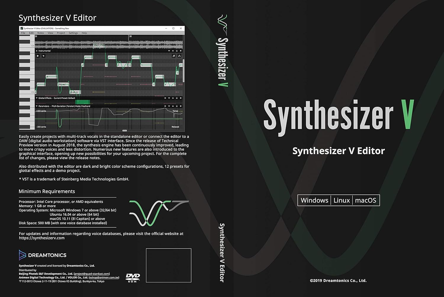 Recording Equipment Dreamtonics Synthesizer V Editor Computer Recording