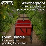 Oypla Red Heavy Duty Foldable Garden Trolley 70KG Capacity Wagon view 4