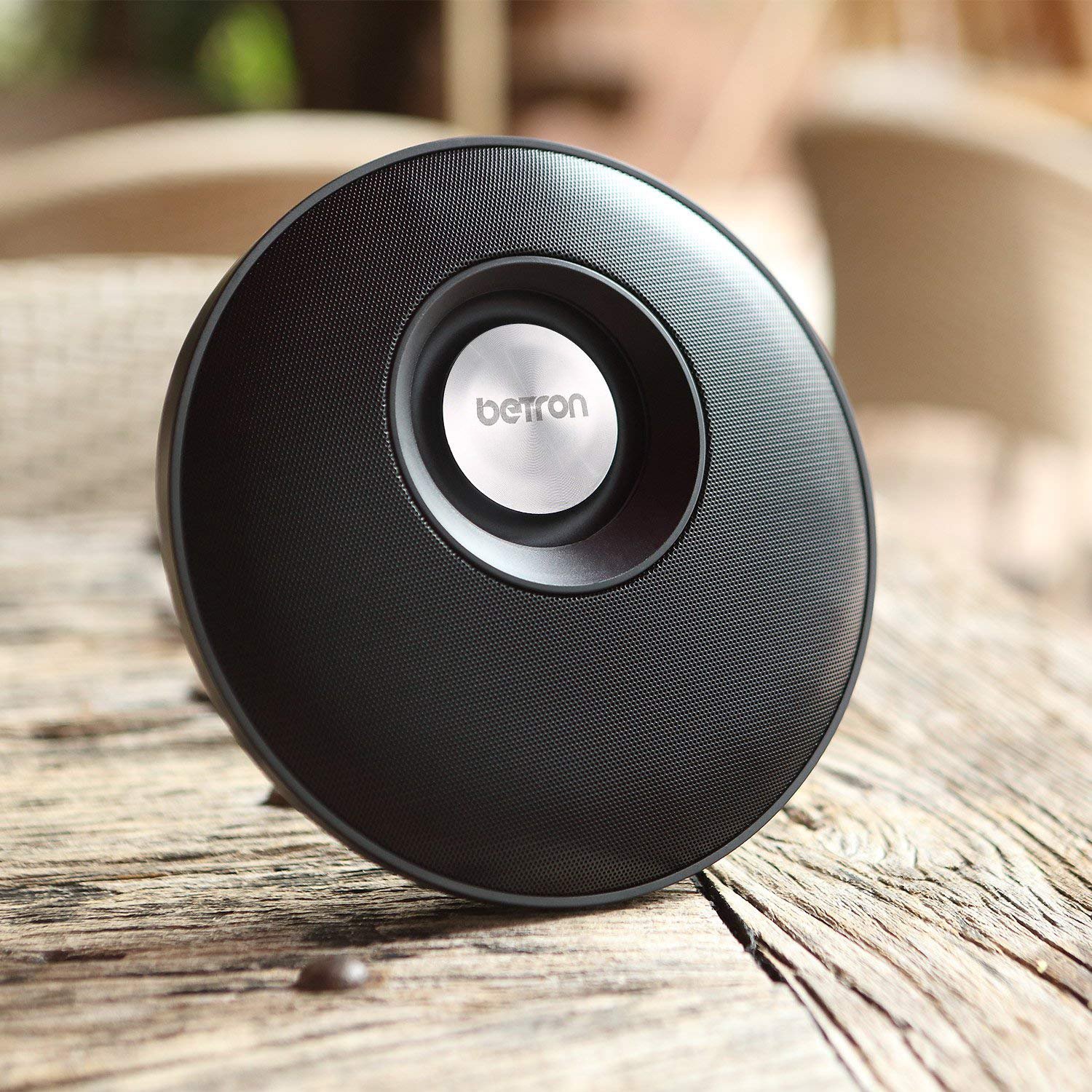 Betron E50 Bluetooth Speaker with Microphone, 10 Watt, Bass Driven Balanced Sound, Passive Sub