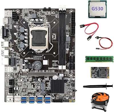 Lodokdre B75 BTC Mining Motherboard 8x USB 3.0 + G530 CPU + 4GB RAM + 128GB SSD
