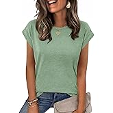Zeagoo Womens Tops Summer Casual Cap Sleeve Tshirts Shirts Business Dressy Spring Fashion Outfits Trendy Clothes