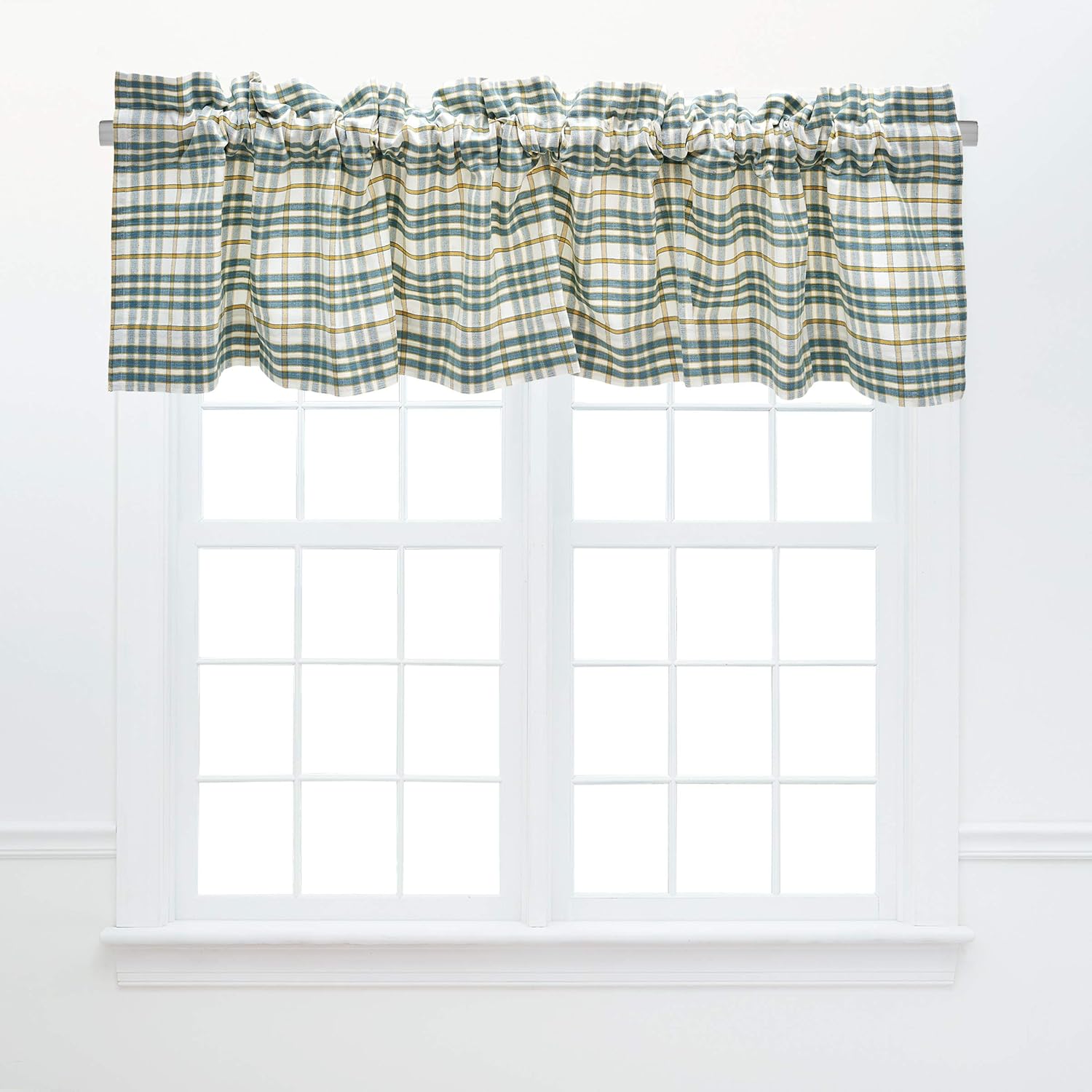 Amazon Com C F Home Simmons Plaid Valance Set Of 2 Rustic Lodge