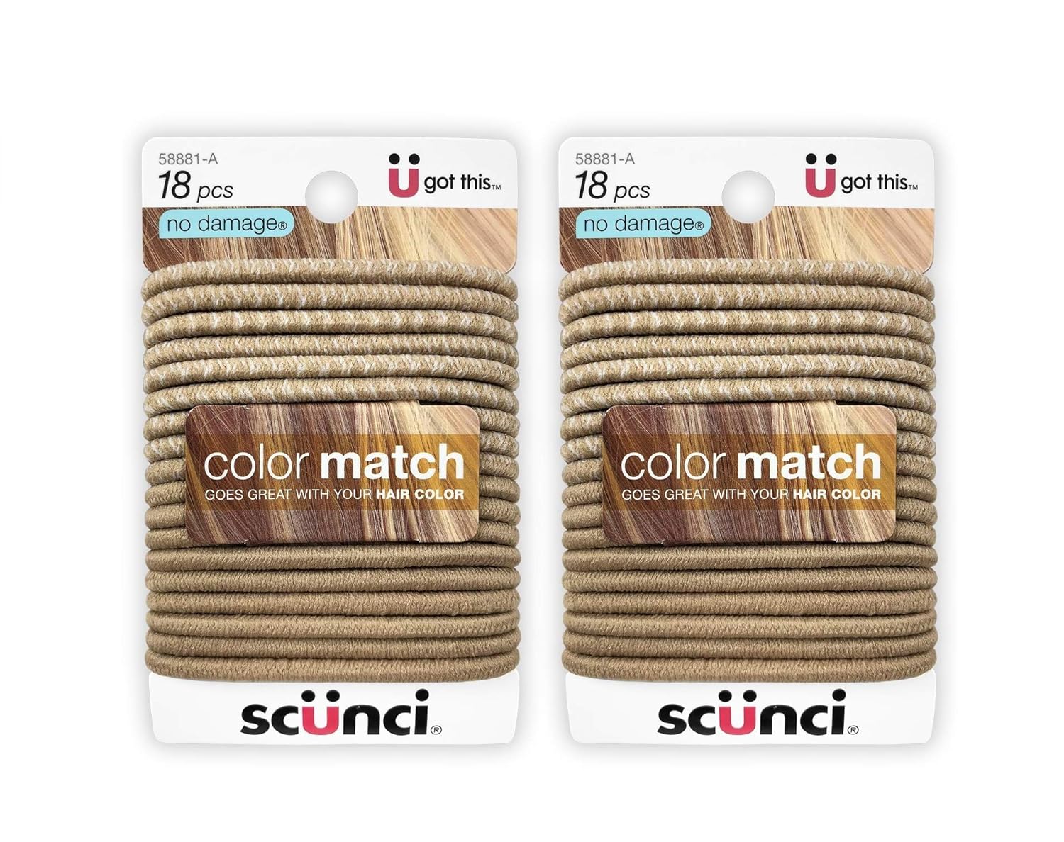 Amazon Com Scunci No Damage Elastic Hair Ties Blonde Color